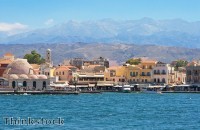 Chania harbour in Crete, Greece   