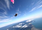 Skydiving over the Abel Tasman National Park in New Zealand