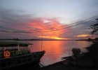 Sunset over the Mekong River from Vientiane (Cred: Naomi Rawlins)