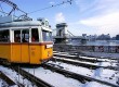 A snowy scene in Budapest