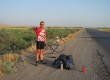 Hitching in Turkmenistan (photo: Peter & Christine Helliwell)