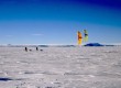 Kite skiing is one way of crossing Lake Baikal