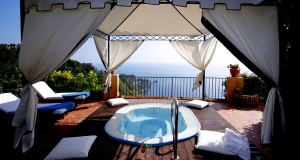 San Domenico Palace Hotel, Sicily is surrounded by the Ionian Sea 