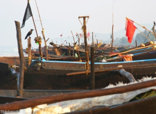 Traditional fishing boats are used in Baga